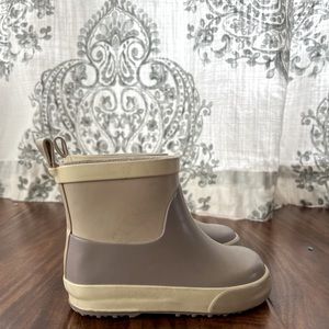 Pink & purple color block rubber boots toddler girl